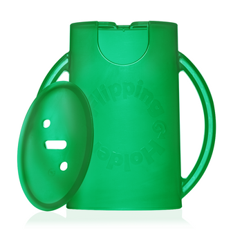 Flipping Holder DELUXE with Lid (Green) – Food Pouch & Juice Box Holder