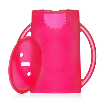 Flipping Holder DELUXE with Lid (Pink) – Food Pouch & Juice Box Holder