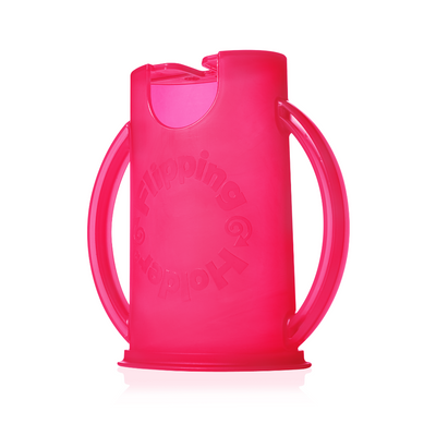 Flipping Holder DELUXE with Lid (Pink) – Food Pouch & Juice Box Holder