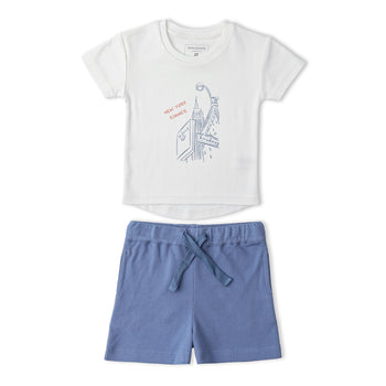 Makemake Organics Organic Graphic Tee & Shorts Set - New York