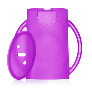 Flipping Holder DELUXE with Lid (Purple) – Food Pouch & Juice Box Holder