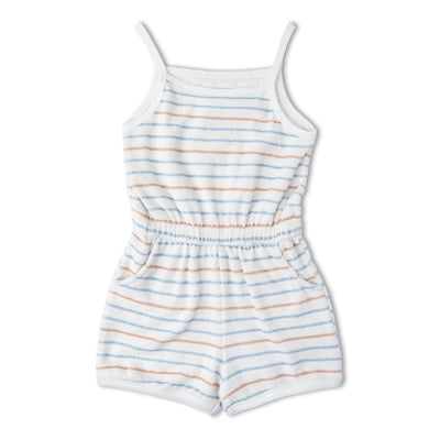 Makemake Organics Organic Tank Romper - Cabana Stripes