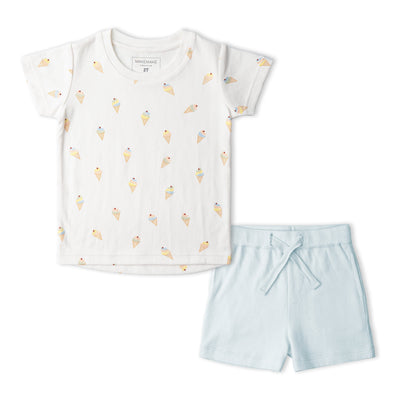 Makemake Organics Organic Tee & Shorts Set - Ice Cream