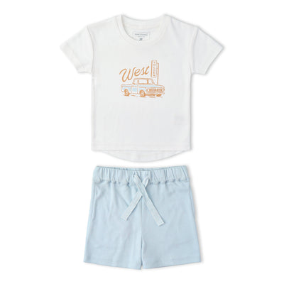 Makemake Organics Organic Graphic Tee & Shorts Set - Wild West