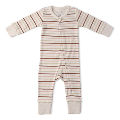 Makemake Organics Organic 2-Way Zip Romper - Terra Stripes