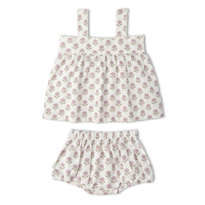 Makemake Organics Organic Scalloped Top & Bloomers Set - Lavender
