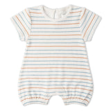 Makemake Organics Organic Short Romper - Cabana Stripes