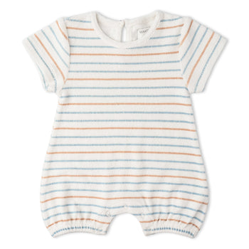 Makemake Organics Organic Short Romper - Cabana Stripes