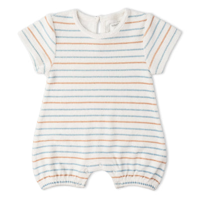 Makemake Organics Organic Short Romper - Cabana Stripes