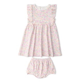 Makemake Organics Organic Flutter Dress - Peony