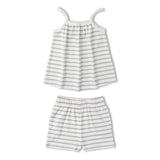 Makemake Organics Organic Tank Top & Shorts Set - Fog Stripes