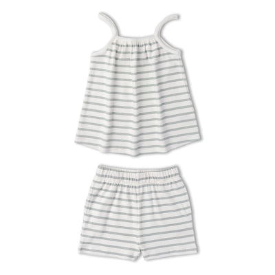 Makemake Organics Organic Tank Top & Shorts Set - Fog Stripes