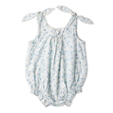 Makemake Organics Organic Tie Shoulder Bubble Romper - Ivy Floral