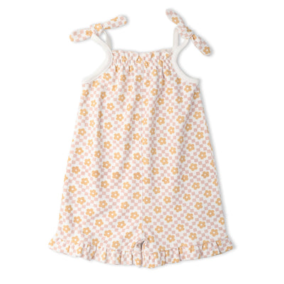 Makemake Organics Organic Ruffle Jumpsuit - Pop Floral