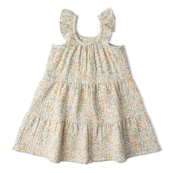 Makemake Organics Organic Ruffle Tiered Dress - Bloomfield