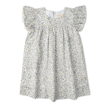 Makemake Organics Organic Short Sleeve Flutter Dress - Tulle Floral
