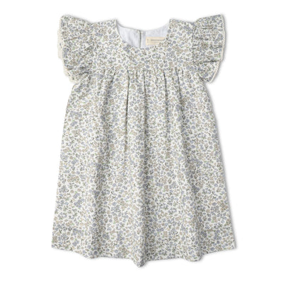 Makemake Organics Organic Short Sleeve Flutter Dress - Tulle Floral