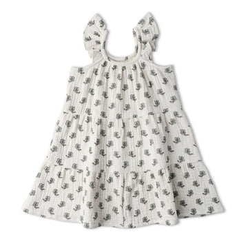 Makemake Organics Organic Ruffle Tiered Dress - Poppy