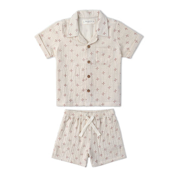 Makemake Organics Organic Shirt & Shorts Set - Cross