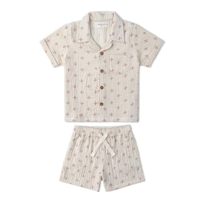 Makemake Organics Organic Shirt & Shorts Set - Cross