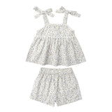 Makemake Organics Organic Tie Up Top & Shorts Set - Tulle Floral