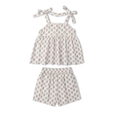 Makemake Organics Organic Tie Up Top & Shorts Set - Lavender