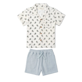 Makemake Organics Organic Shirt & Shorts Set - Poppy