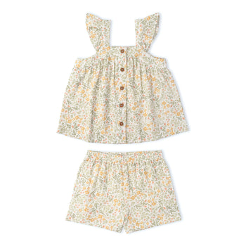 Makemake Organics Organic Flutter Top & Shorts Set - Bloomfield