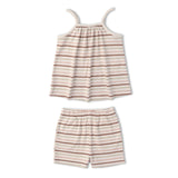 Makemake Organics Organic Tank Top & Shorts Set - Terra Stripes