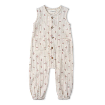 Makemake Organics Organic Buttoned Jumpsuit - Cross