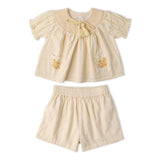 Makemake Organics Organic Smocked Top & Shorts Set - Butter Yellow