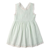 Makemake Organics Organic Cross Back Dress - Basil Stripes