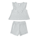 Makemake Organics Organic Ruffle Top & Shorts Set - Fog