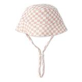 Makemake Organics Organic Bucket Sun Hat - Brick Checks