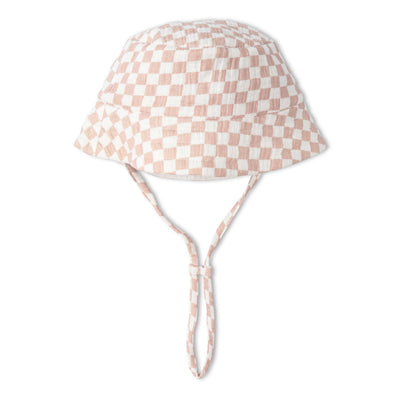 Makemake Organics Organic Bucket Sun Hat - Brick Checks