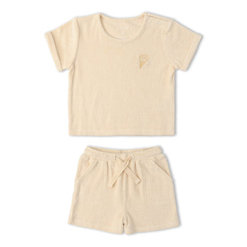 Makemake Organics Organic Terry Tee & Shorts Set - Butter Yellow