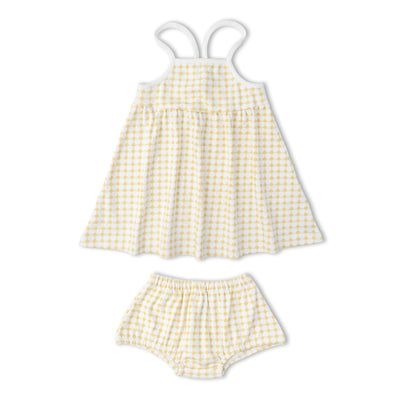 Makemake Organics Organic Tie-Back Strap Dress - Dotty Gingham