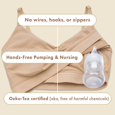 BOOBIE Hands-Free Pumping & Nursing Bralette – Wireless Postpartum Comfort