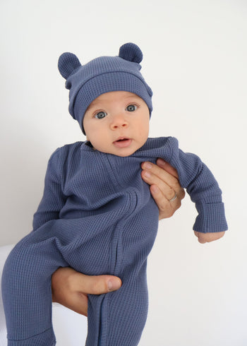 Luna + Luca Bear Waffle Set - Stormy Blue