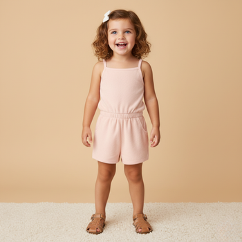 Makemake Organics Organic Tank Romper - Blush
