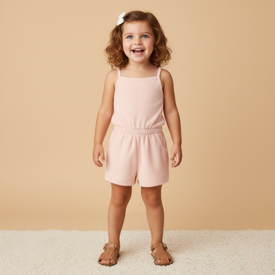 Makemake Organics Organic Tank Romper - Blush