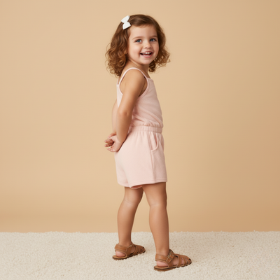 Makemake Organics Organic Tank Romper - Blush