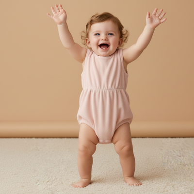 Makemake Organics Organic Clinch Romper - Blush