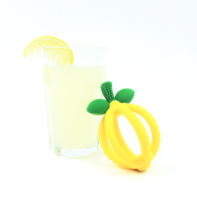 Bitzy Biter™ Teething Ball – Pink Lemonade Silicone Baby Teether