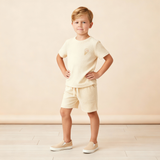Makemake Organics Organic Terry Tee & Shorts Set - Butter Yellow
