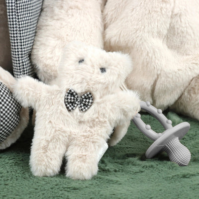 Plush Baby Comfort Toy with Silicone Teether & White Noise – 3+ Months