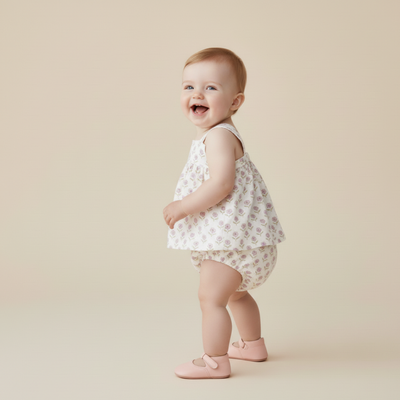 Makemake Organics Organic Scalloped Top & Bloomers Set - Lavender
