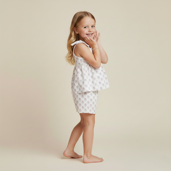 Makemake Organics Organic Tie Up Top & Shorts Set - Lavender