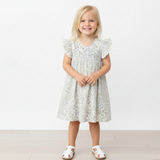 Makemake Organics Organic Short Sleeve Flutter Dress - Tulle Floral
