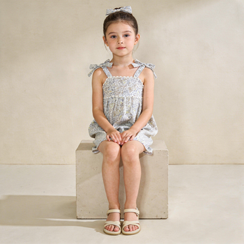 Makemake Organics Organic Tie Up Top & Shorts Set - Tulle Floral